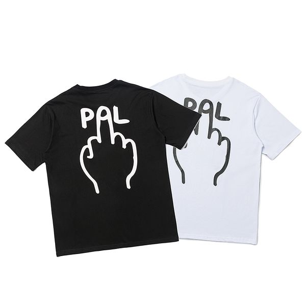 

20ss треугольник erect средний палец печатный футболки hip hop с коротким рукавом хлопок одежда o-образным вырезом моды скейтборд мужчины же, White;black