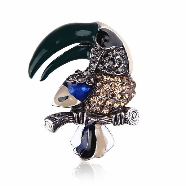 

day han chaoliu temperament atmosphere personality originality cartoon lovely woodpecker brooch accessories, Gray