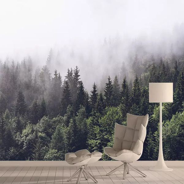 

custom p wallpaper 3d foggy forest landscape murals living room tv sofa bedroom abstract art wall paper papel de parede 3 d