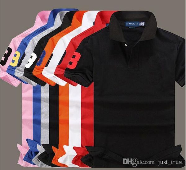 

2018 summer big horse embroidery pony polo shirt men short sleeve casual men shirts customs fit polo homme camisetas cotton tees polo, White;black