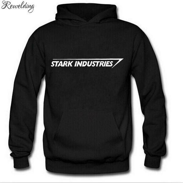 

stark industries printed hoodie men full sleeve pullover winter fashion male sweatshirt moleton masculino sudadera capucha, Black