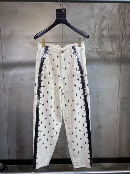 

fashion jeans for women sequined white denim pants female long trouse ddxgz2, Blue