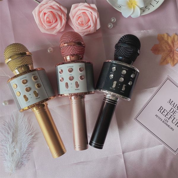 

wireless karaoke microphone bluetooth speaker 2-in-1 handheld sing & recording portable ktv player for ios/androi