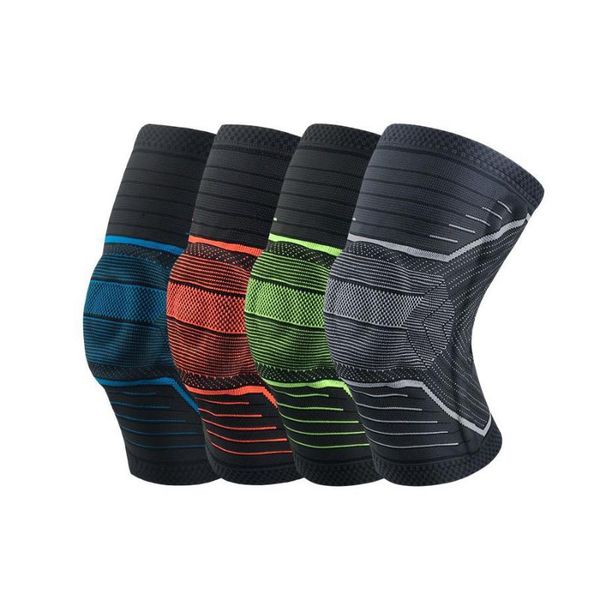 

1 шт поддержка колена силиконовые пружинные наколенники спортивные трикотажные компрессионные эластичные рукава поддержка unisexy protector, Black;gray