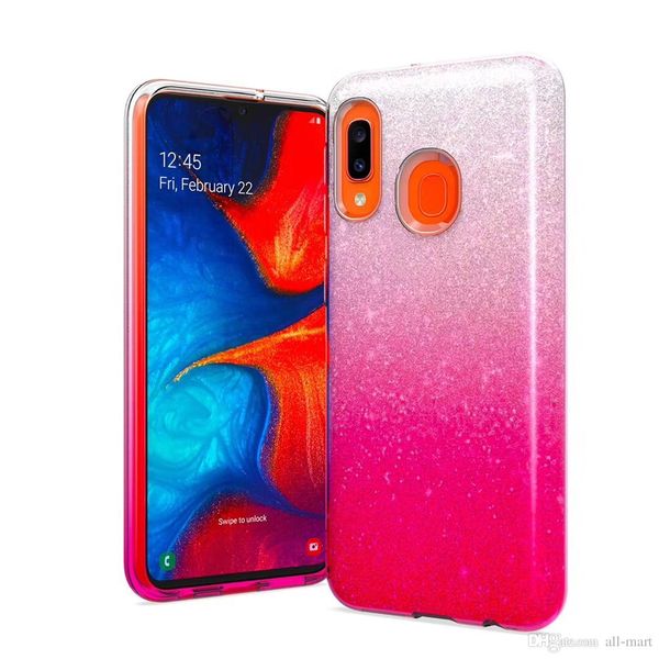 Le plus récent MetroPCS Cases Glitter Bling A10e Couverture 3 couches Sparkle Cute Girls Femmes Étui de protection pour Samsung Galaxy A10e Gradient Color