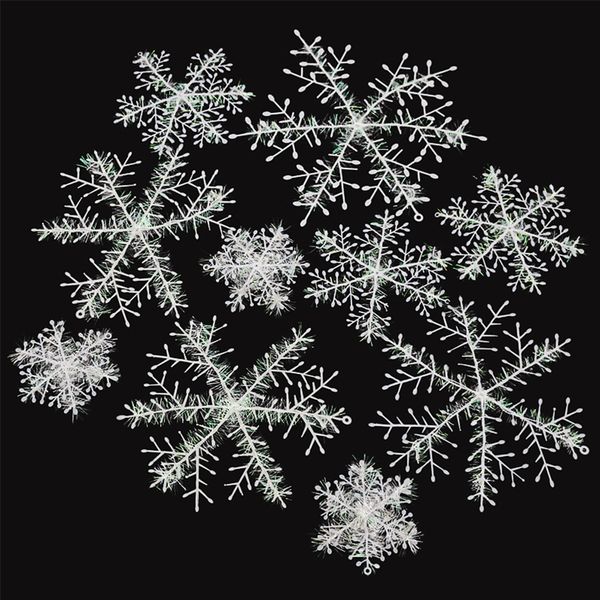 

60pcs white plastic christmas artificial snowflake christmas tree /window decorations ornament home festival decor