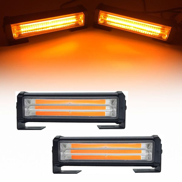 

40w cob car truck front grille led strobe flash warning light bar 8 modes change styling fireman emergency work fog lamp