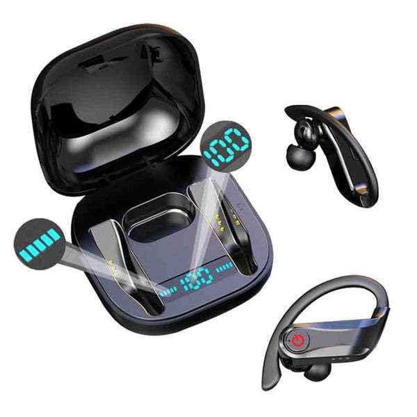 

designer wireless bluetooth earphones touch control v5.0 earbuds electric quantity with digital display sport waterproof headset wholesale