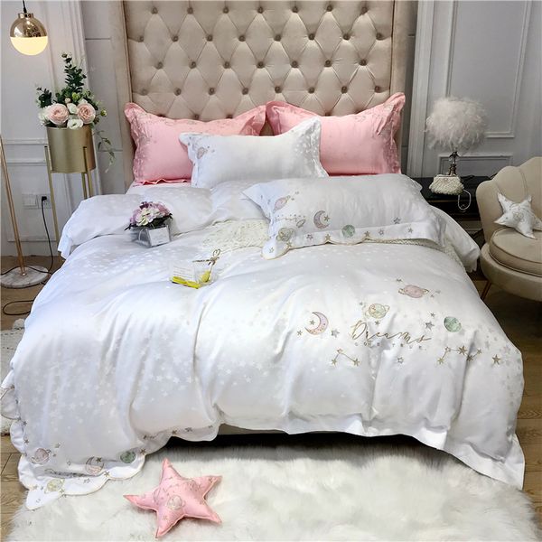 

bedding sets denisroom white set soft printed bed linen duvet cover double  king sheet and quilt kj98*