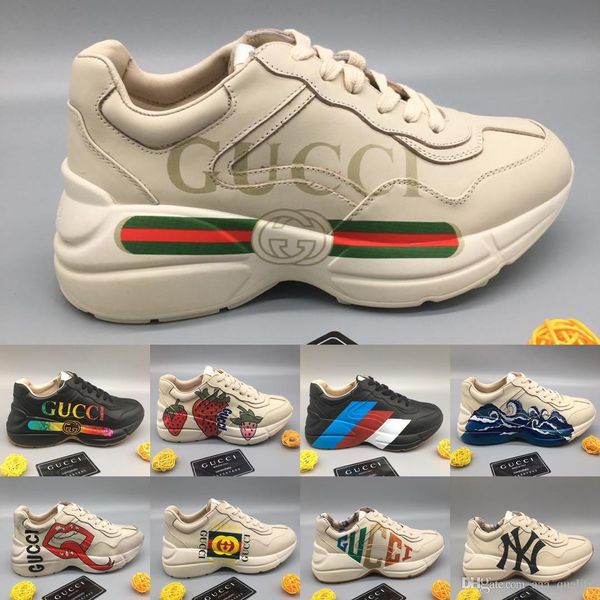 

Fa hion brand trawberry de igner hoe men women de igner neaker rhyton vintage 13 gucci 13 neaker ca ual hoe 36 44