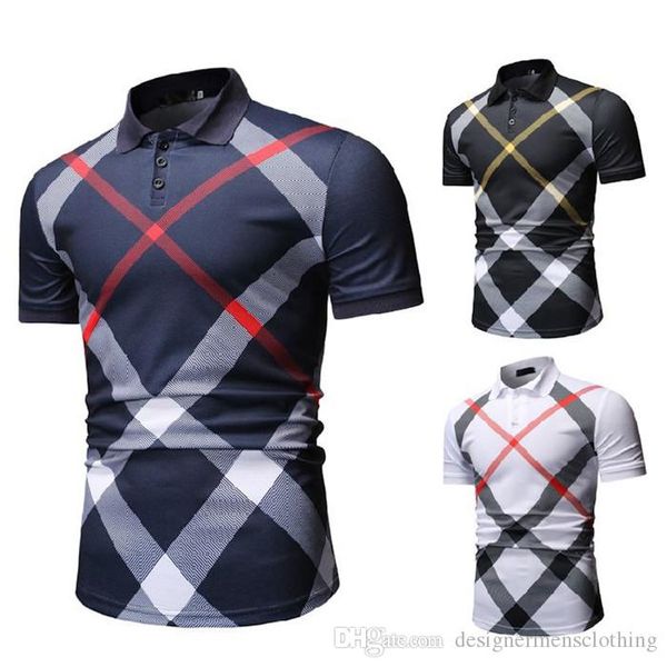 

new contrast color striped mens polos lapel neck patchwork summer mens casual mens clothing, White;black