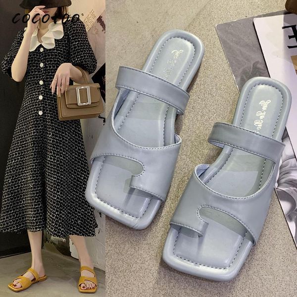 

europe and the united states summer 2020 new square head wild clip toe sandals female outdoor holiday wind sandals and slippers, Black