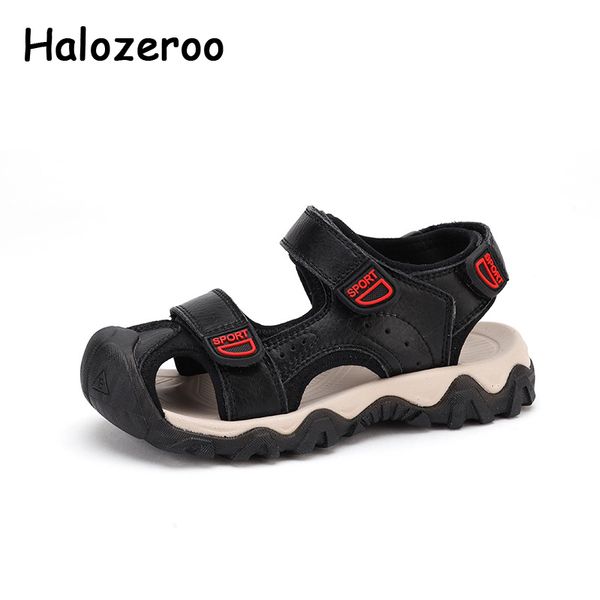 

summer kids beach sandals children brand sport sandals boys black soft shoes baby girls genuine leather casual new 2020, Black;red