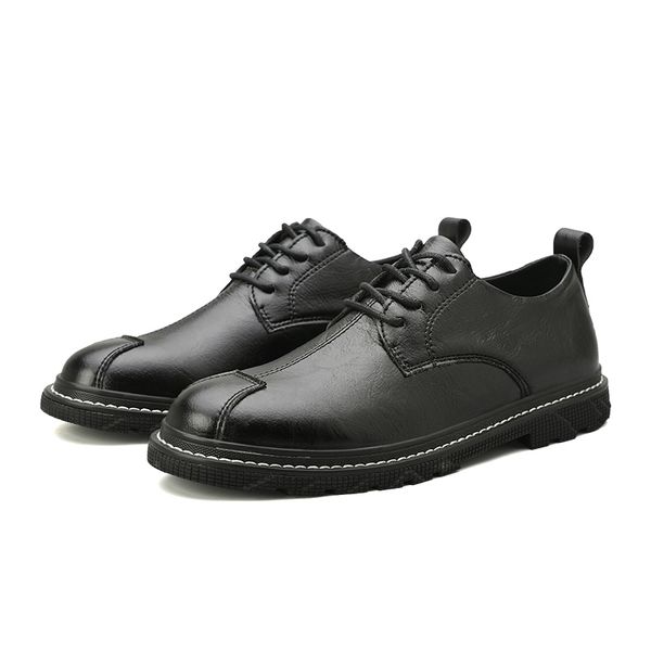 

men's pu leather outdoor breathable sneakers business casual shoes for man male fashion walking footwear tenis feminino *v3002, Black