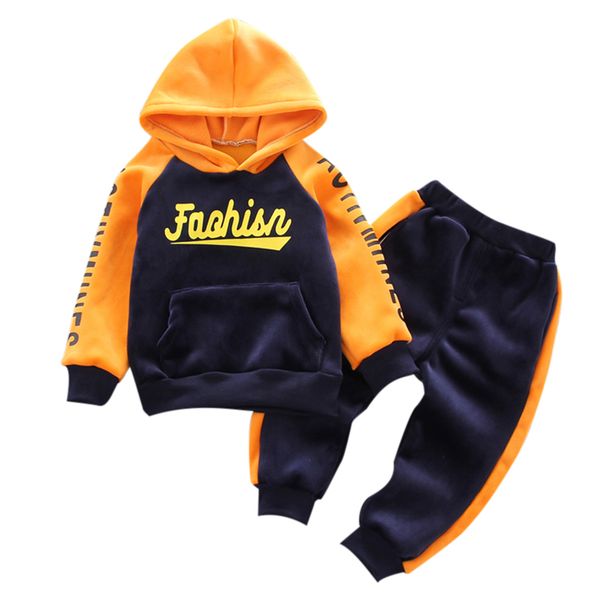 

2019 осень baby boy с длинным рукавом письма печати толстовка толстовка топы + брюки брюк повседневный костюм установить, White