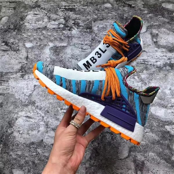 

2018 new release pharrell williams x originals nmd hu trial solar pack m1l3l3 human race men women running shoes authentic sneakers with box