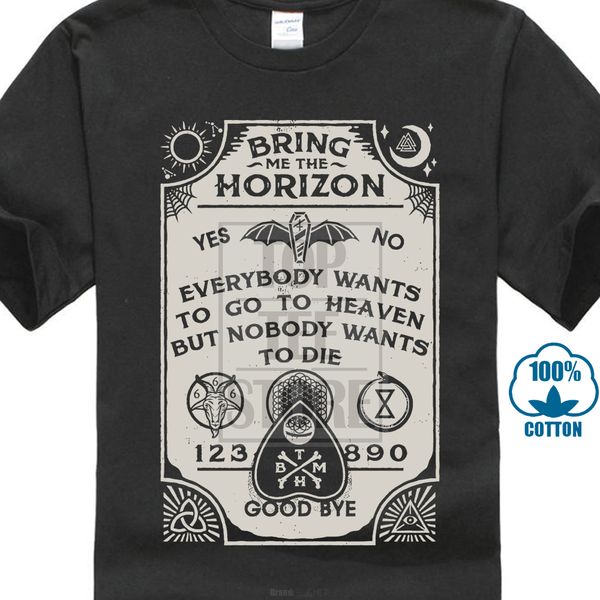 

print t shirt men bring me the horizon ouija board black slim fit t shirt new official adult, White;black