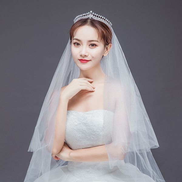 

fashion silver wedding hair accessories zircon crystal tiaras crown for bride women queen princess hair jewelry pageant ornament, Golden;white
