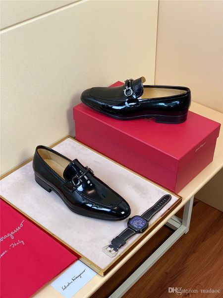 

20ss [original box] luxury fashion mens gommino dress casual party loafers shoes cowskin single shoe slip on wedding pumps black size38-45