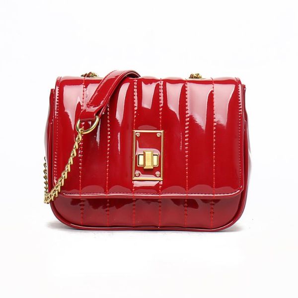 

women bag fashion crossbody bags for women 2019 candy colors women's shoulder bag girl stripe patent leather chain