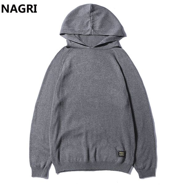

2019 hooded men sweater winter knitting korean style streetwear pullover jumper men cold sweater solid wool casual pull homme, White;black