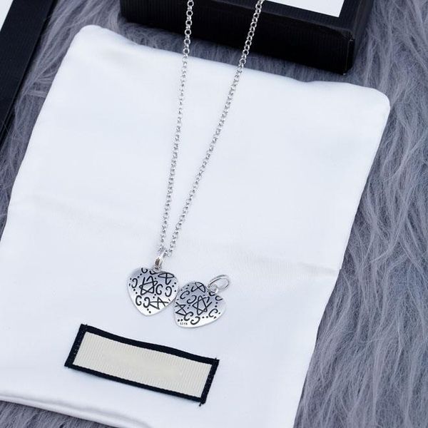 

letter heart-necklace designer women necklace rings luxury earrings love bracelet mens 14k gold chains cuban link chain, Silver