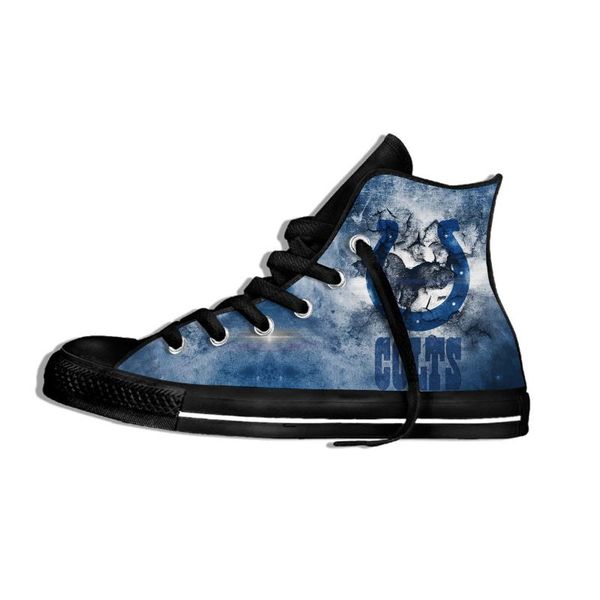 

colts pattern canvas shoes lace up sneakers woman casual shoes indianapolis football fans flat foot wear fashion