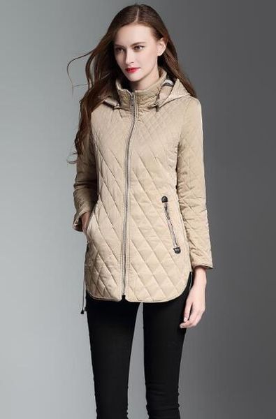 

031classicwomen fashion england short thin cotton padded coat/brand designer jacket for women size s-xxl ing, Black;brown