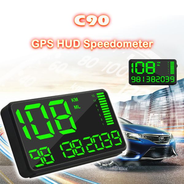 

c90 auto adjust brightness through light sensor head-up display the driving speed over speed alarm system full screen display gps