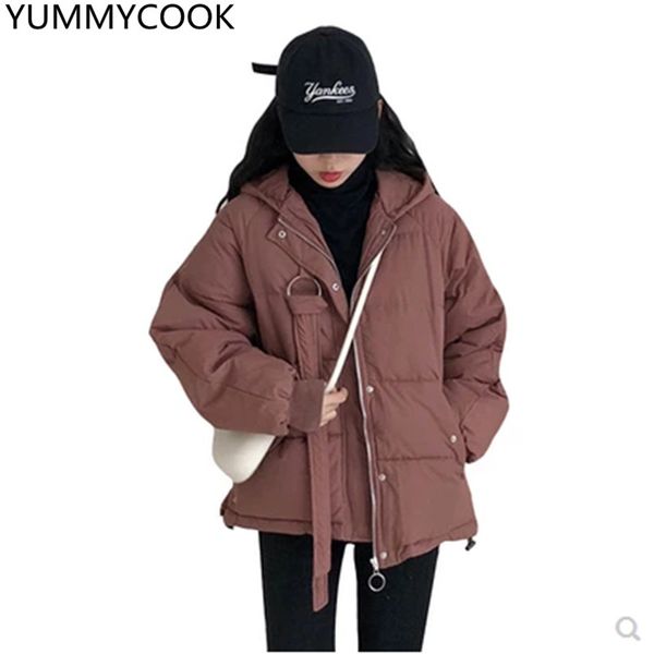

new winter women's jacket korean version loose thick warm coat hooded casual cotton short fashion versatile women's coat f353, Black