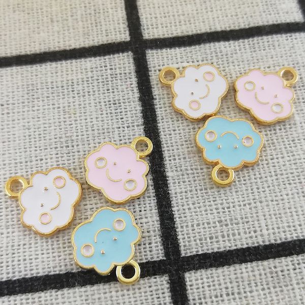 

10pcs fashion charms enamels alloy cloud earrings jewelry accessories diy hair bracelet earrings necklace accessories 2019, Bronze;silver