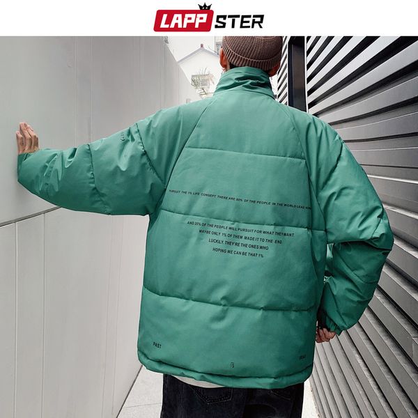

lappster men harajuku bubble coat 2019 winter jacket mens korean fashions jpanese puffer jacket parka couple designer thick coat, Black