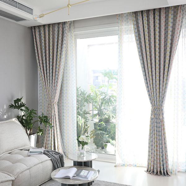 

modern simple european black silk shade printing curtains for living dining room bedroom