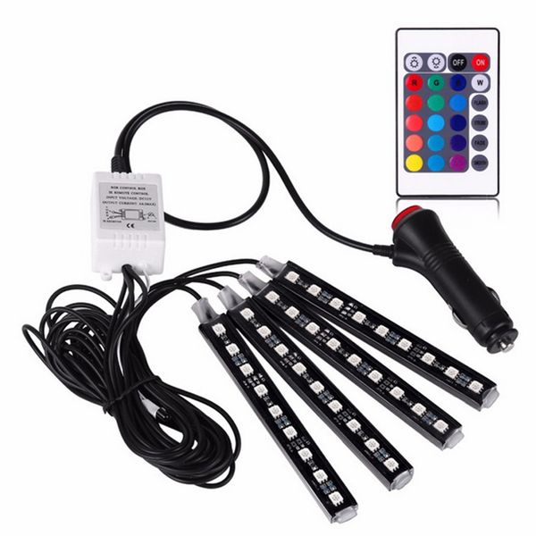 

car interior rgb color led 4*strip light atmosphere decorative smd