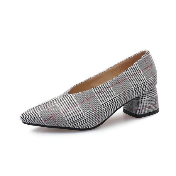 

new arrive simple pointed toe thick heel 33 small size women's shoes shallow mouth 43 single shoes women women obuv, Black