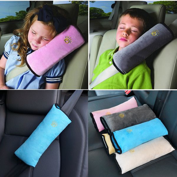 Baby Auto Pillow Car Suede Kids Sleeping Pillows Car Seat Belt