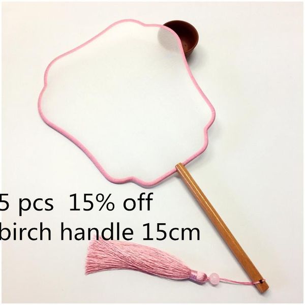 

classical color edge white silk fan birch lengthen handle chinese blank hand fans diy embroidery hand painting calligraphy