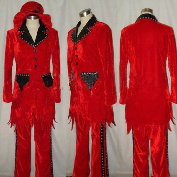 

the gazette ruki cockroach style cosplay costume + hat custom-made, Black;red