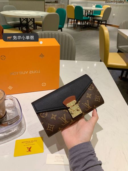 

2020 women fashion wallets wholesale european purses for leather ladies wallet money pockets credit id cards 12151 2ipk