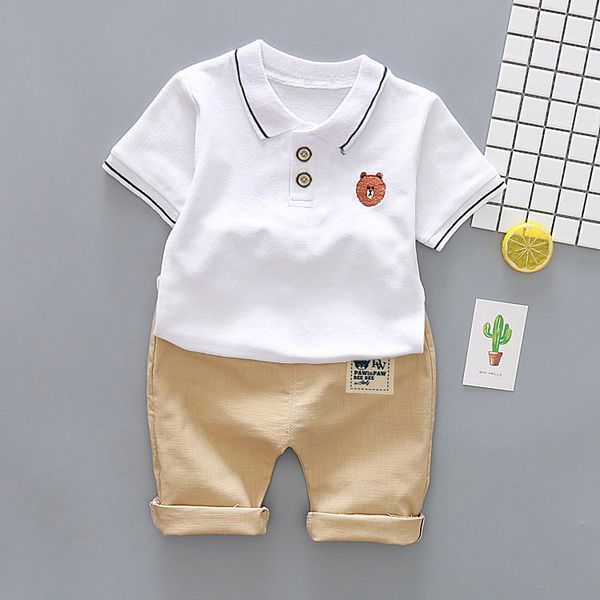 

Summer Kids Boys Suit Baby Clothing Set for Boy Casual Clothes Set Top Shorts Infant Sport Suits, White