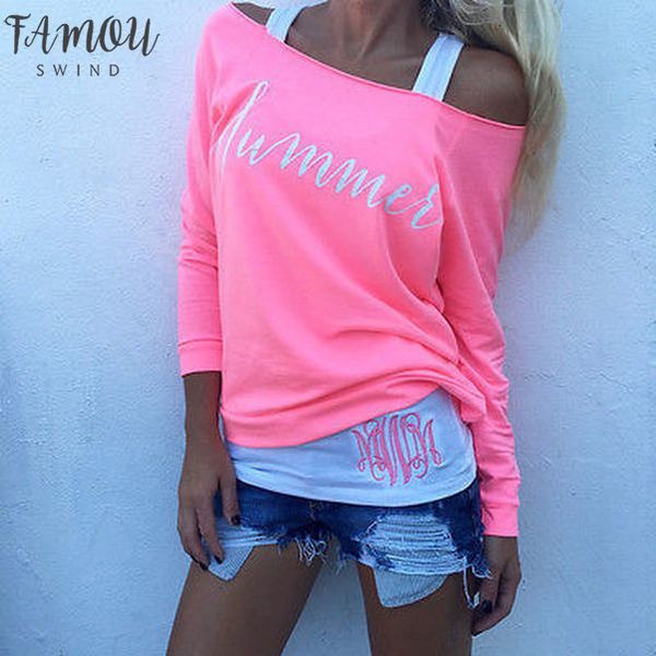 

2020 arrival women summer autumn long sleeve loose tshirt ladies casual tee t shirt new, White