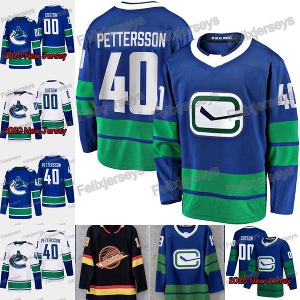 

40 Elias Pettersson 2020 Vancouver Canucks Alexander Edler Josh Leivo Quinn Hughes Jay Beagle Antoine Roussel Brock Boeser Bo Horvat Jersey