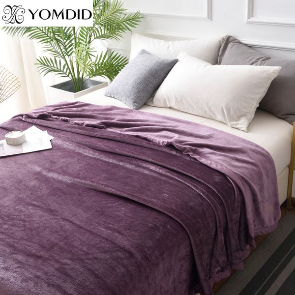 

winter large blanket coral fleece fabric blanket solid color bedding sheet for bedroom nap sofa throw home decorations