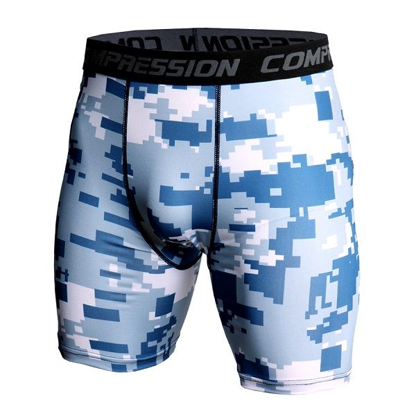

men's exercise gym shorts pro quick-dry sportswear running bodybuilding skin sport training fitness compression shorts with ck, Black;blue