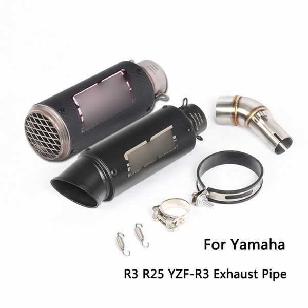 

for yamaha r3 r25 yzf-r3 exhaust pipe motorcycle mid slip on 51 mm exhaust muffler pipe with removable db killer escape