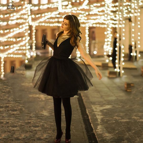 

5 fashion layers 60cm fashion tulle skirt pleated tutu skirts womens lolita petticoat bridesmaids midi skirt jupe saias faldas, Black