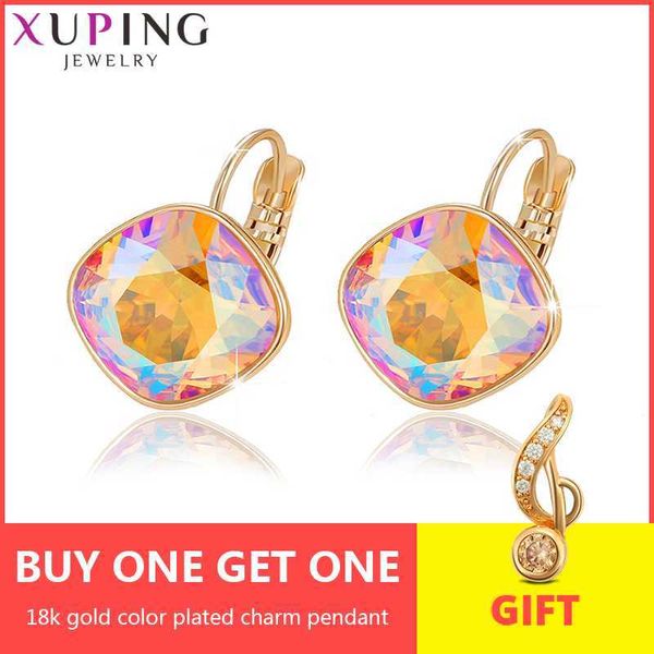 

xuping jewelry hoop earrings crystals from party temperament mother's day gift women girls m76\m77-20373, Golden;silver