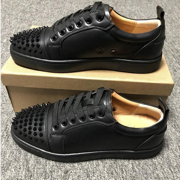 

low red bottom sneakers for mens luxury black leather fashion casual mens women shoes designer causal shoes wholesale size 35-45 cs03