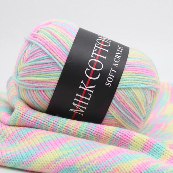 

10pcs three strands dyeing gradient cotton thread cotton crochet hand-made knitting thread 669, Black;white