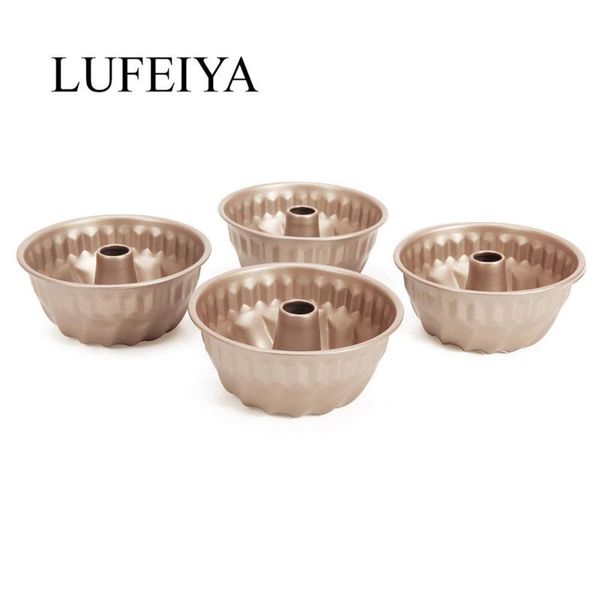 

baking dishes & pans 4pcs/set bundt pan 4 inch mini non-stick cake vintage nordic mold